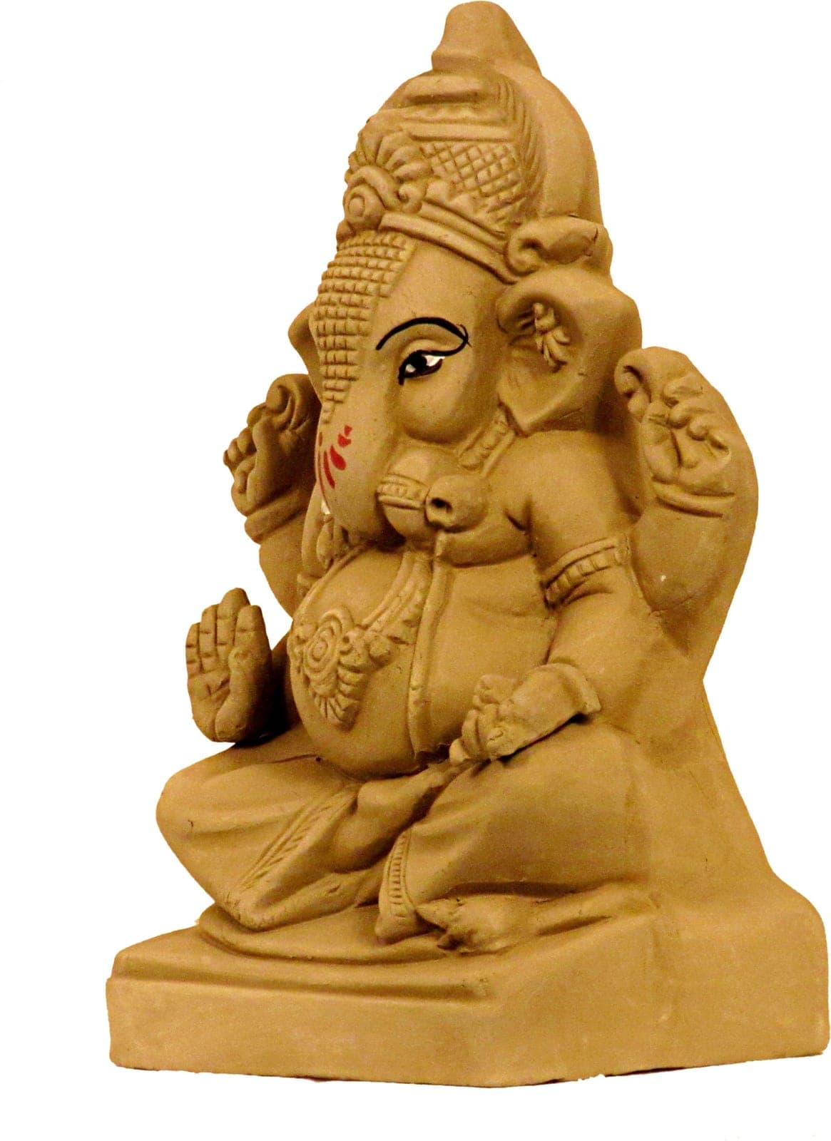 Suninow Eco Friendly Clay Ganesh Idol for Ganesh Chaturthi – 5.9 Inch