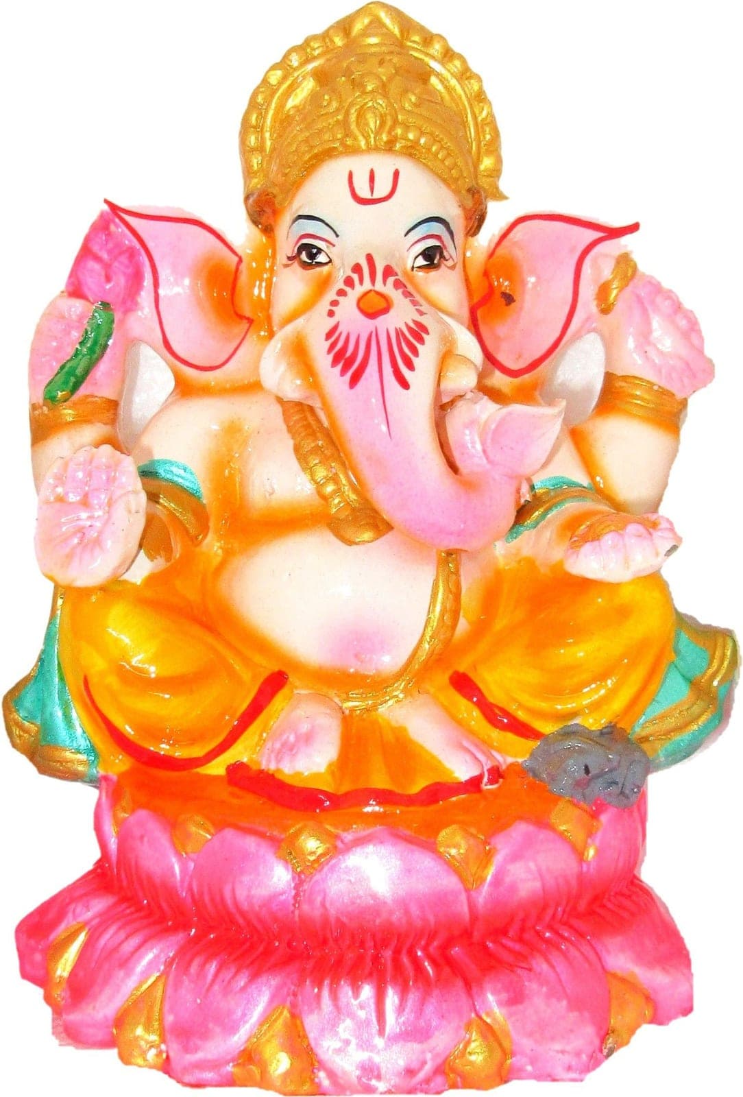 Suninow Eco Friendly Clay Ganesh Idol for Ganesh Chaturthi – 7.9 Inch