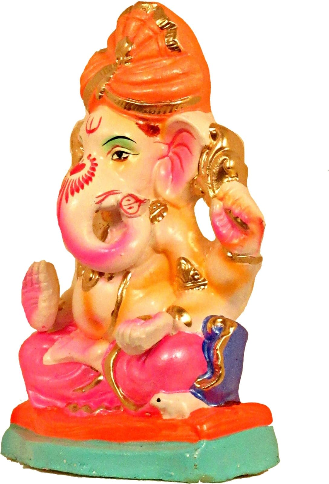 Suninow Eco Friendly Clay Ganesh Idol for Ganesh Chaturthi – 7.1 Inch (8.5cm Deep)