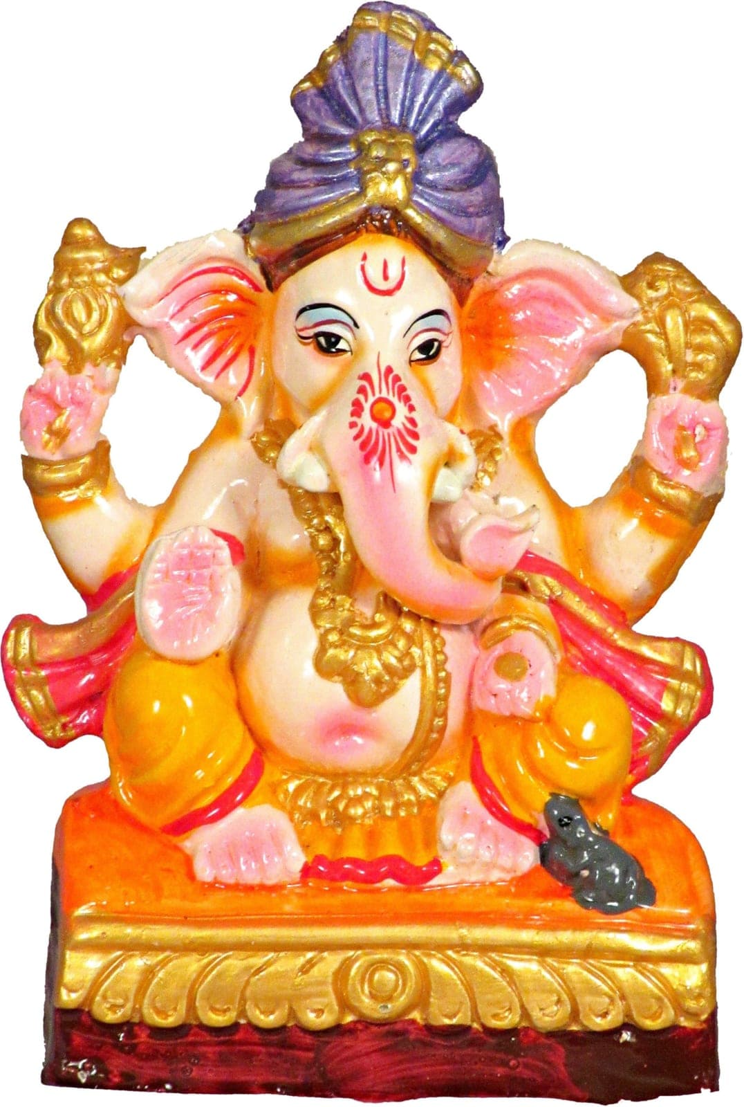 Suninow Eco Friendly Clay Ganesh Idol for Ganesh Chaturthi – 8.7 Inch (9cm Deep)