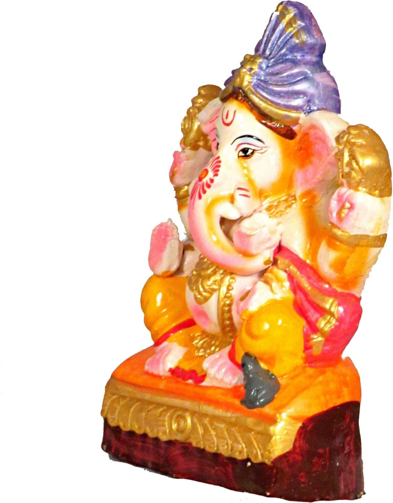 Suninow Eco Friendly Clay Ganesh Idol for Ganesh Chaturthi – 8.7 Inch (9cm Deep)