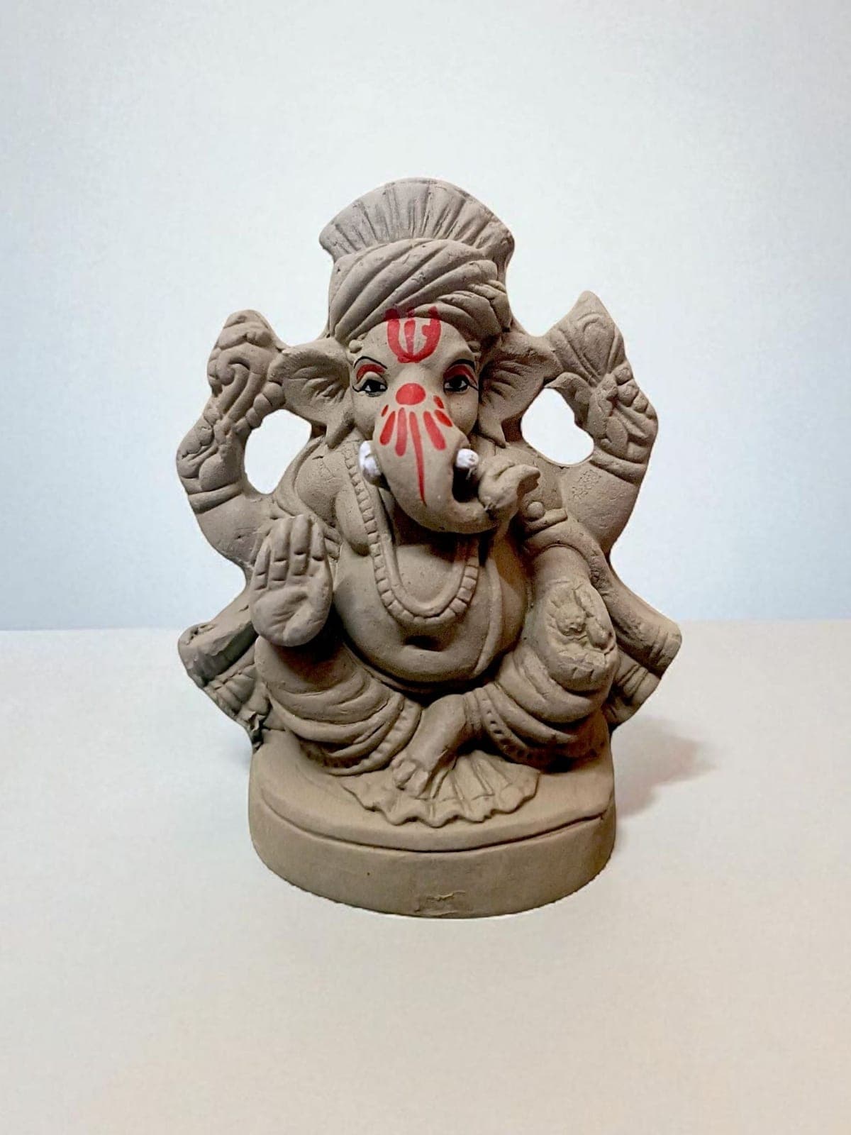 Suninow Eco Friendly Clay Ganesh Idol for Ganesh Chaturthi – 4.7 Inch
