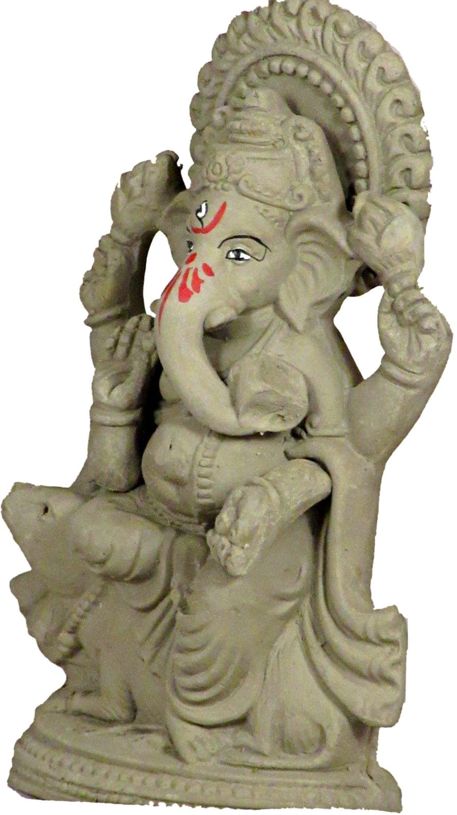 Suninow Eco Friendly Clay Ganesh Idol for Ganesh Chaturthi – 7.5 Inch (6cm Deep)