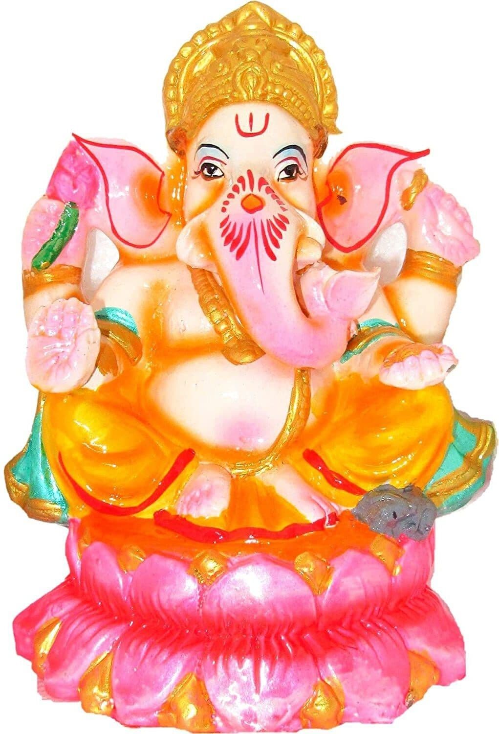 Suninow Eco Friendly Clay Ganesh Idol for Ganesh Chaturthi – 8.7 Inch (Model DCREATIONGI05)