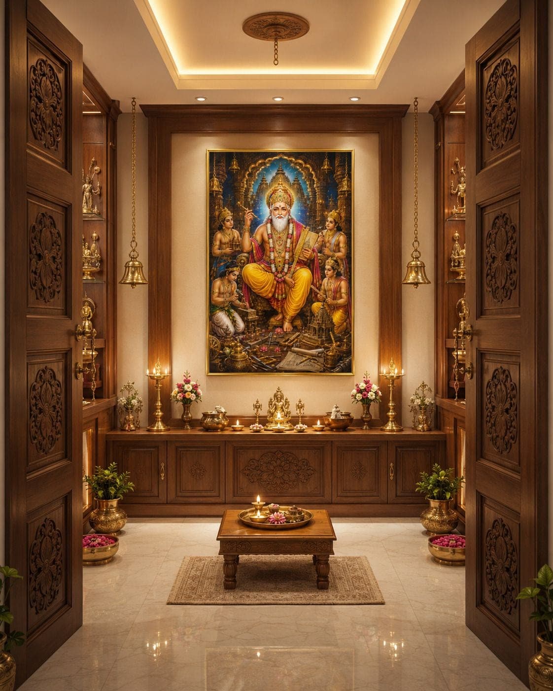 Lord Vishwakarma Bhagwan Photo Frame for Home, Office and Factory — 22x17 cm