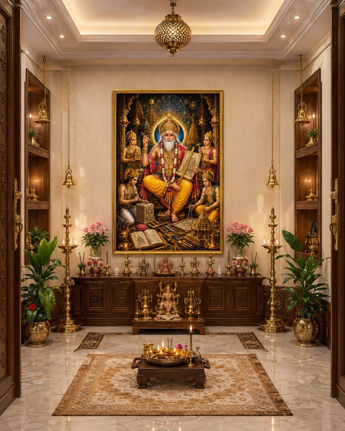 Lord Vishwakarma Bhagwan Photo Frame for Home, Office and Factory — 33x24 cm