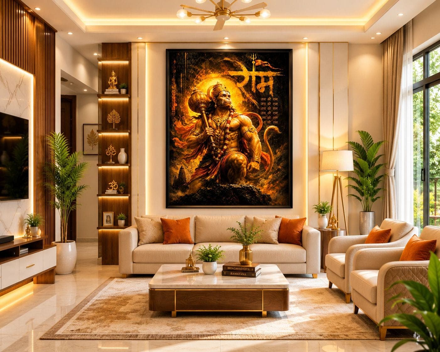 Lord Hanuman Ji Wall Photo Frame | Premium HD Devotional Artwork — 33x24 cm