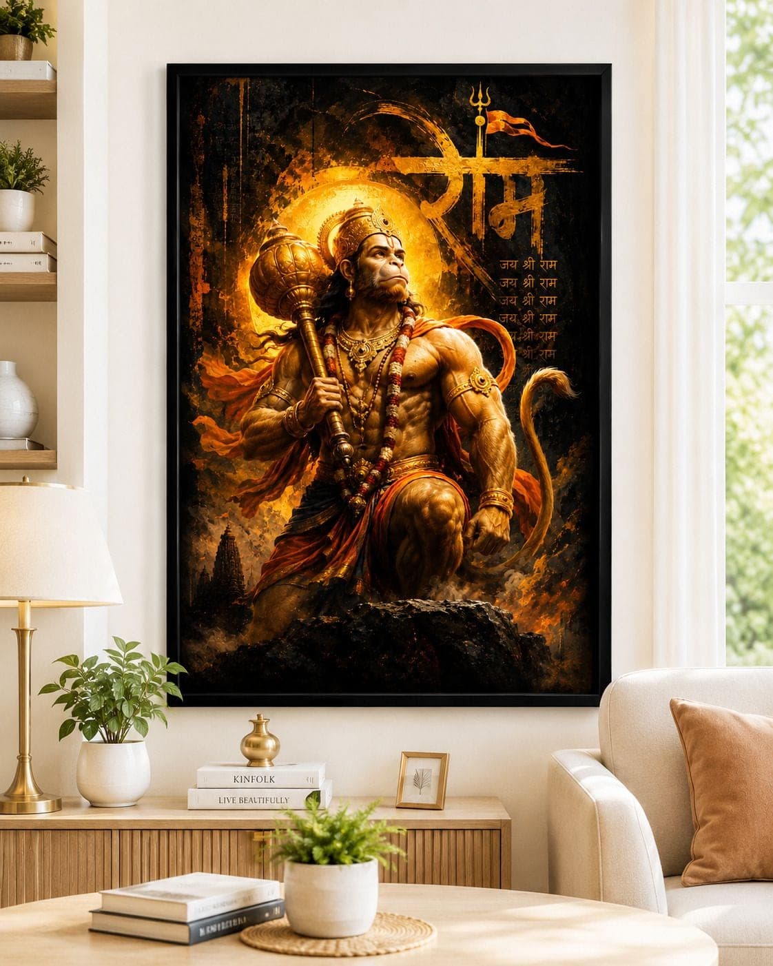 Lord Hanuman Ji Wall Photo Frame | Premium HD Devotional Artwork — 33x24 cm
