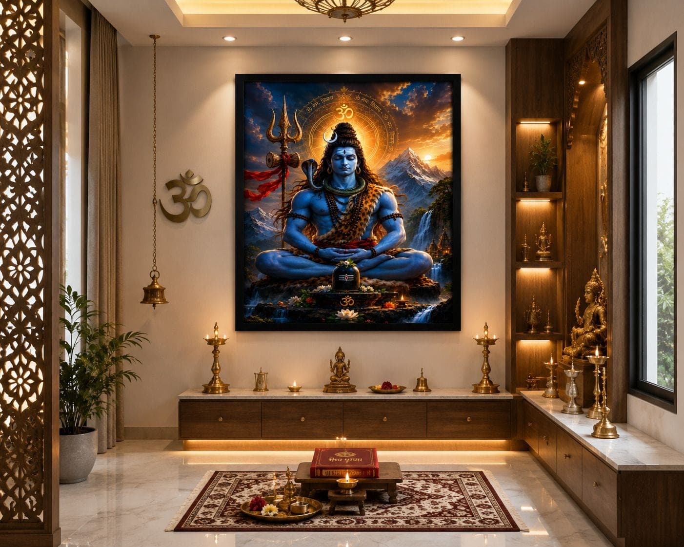 Shiv Ji Religious Photo Frame — 33x24 cm