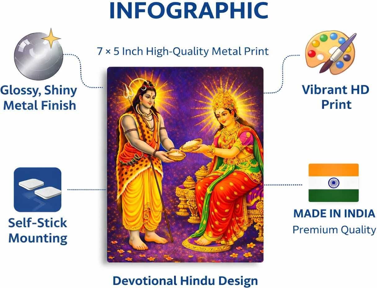 Shiv Annapurna Religious Photo Frame — 46x30 cm