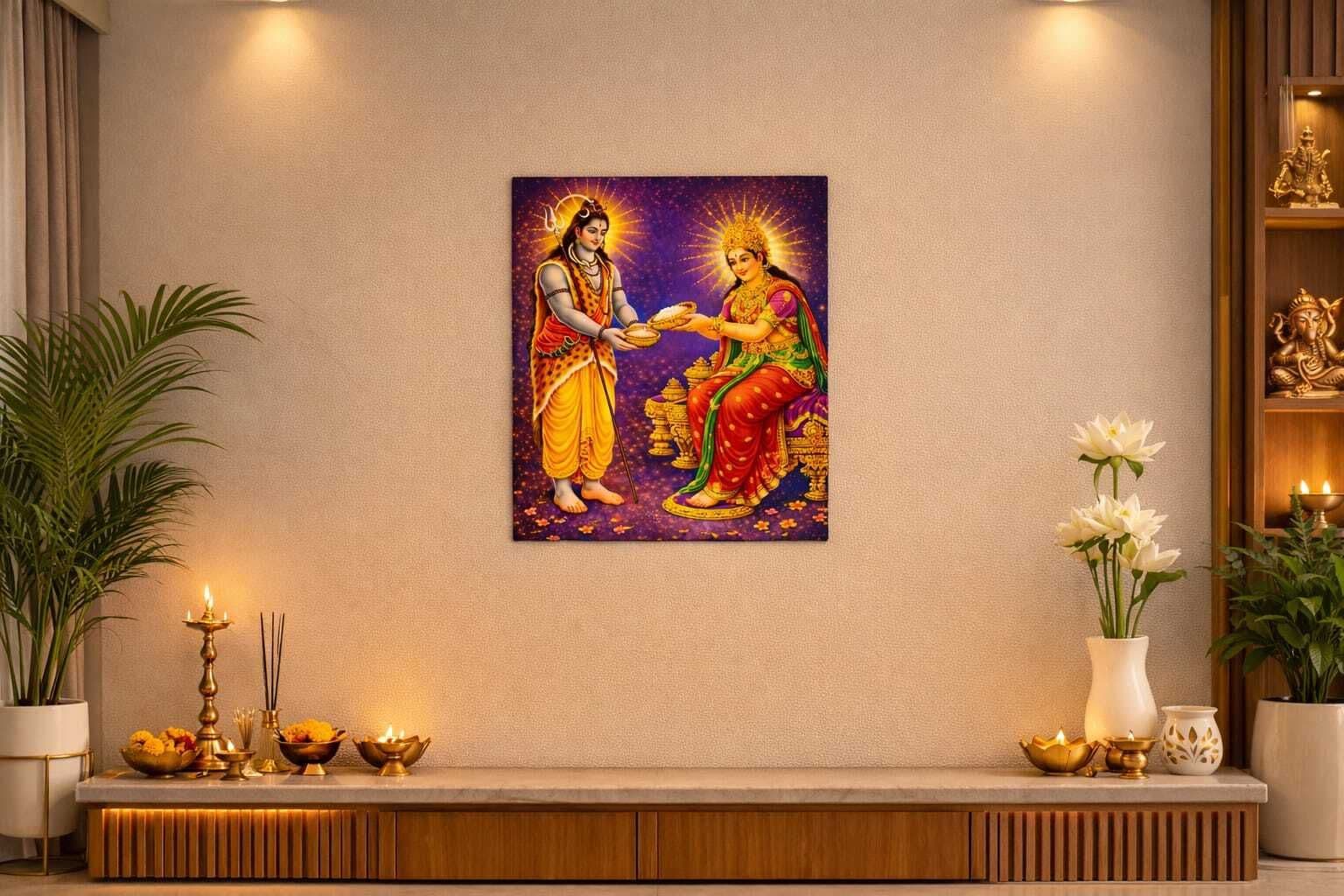 Shiv Annapurna Religious Photo Frame — 46x30 cm