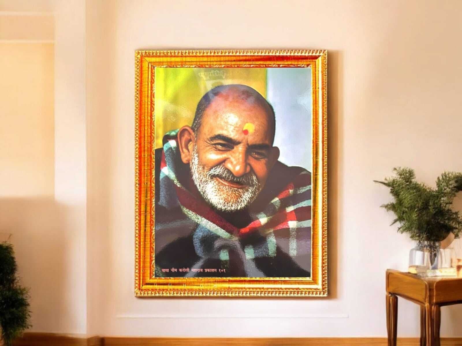 Neem karoli baba Religious Photo Frame — 29x23 cm