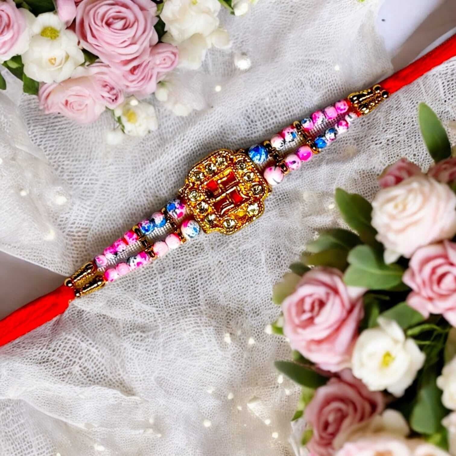 SUNINOW Bhaiya Bhabhi bbk-41 Assorted Rakhi  Set (3 rakhi)