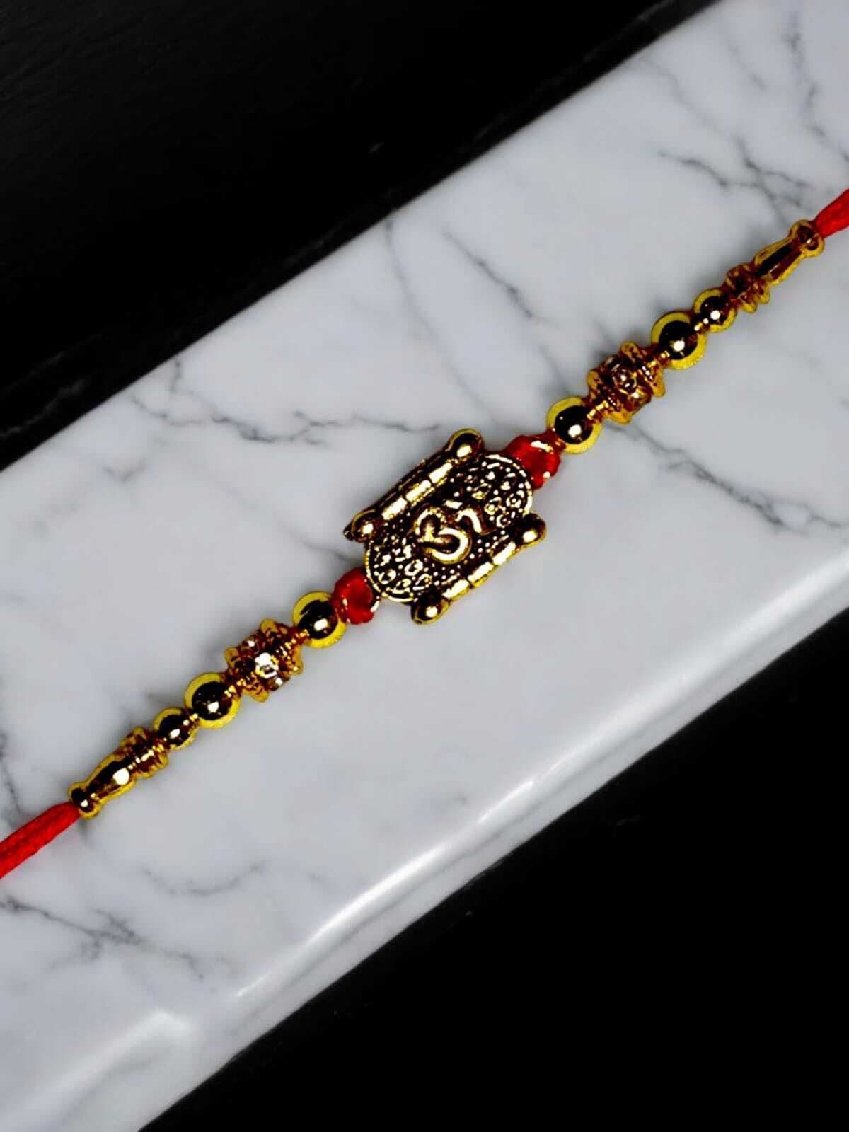 SUNINOW Religious OM-G-02 Assorted Rakhi  Set (1 rakhi)