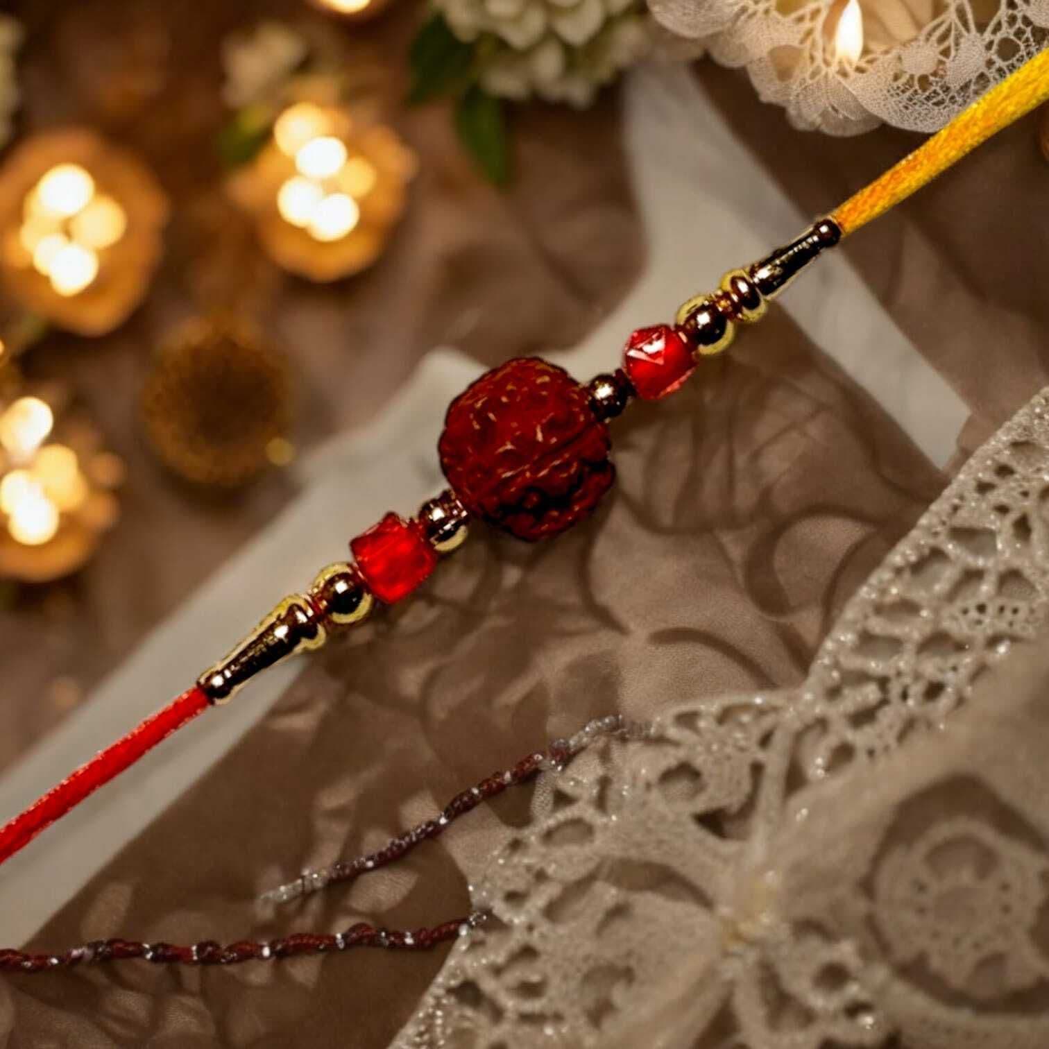 SUNINOW Rudraksh RUD-SBIG-01 Assorted Rakhi  Set (1 rakhi)