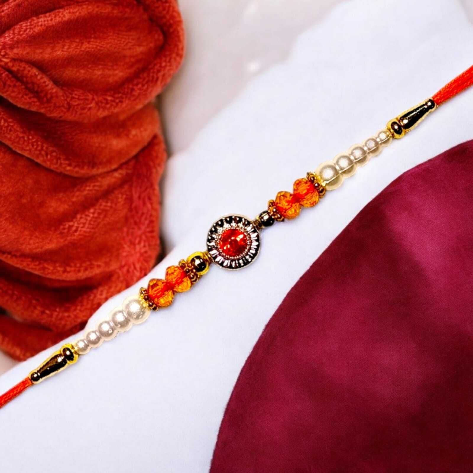 SUNINOW Designer ORANG-JAR-WB-01 Assorted Rakhi  Set (1 rakhi)