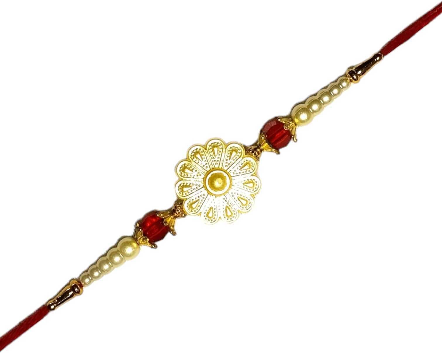 SUNINOW Designer FL-PEAR-R-01 Pearl Rakhi  Set (1 rakhi)