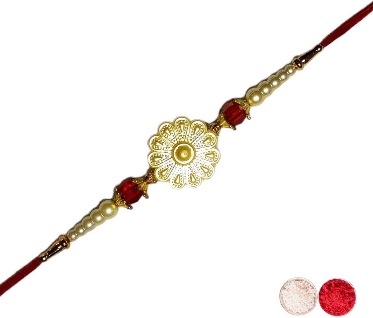 SUNINOW Designer FL-PEAR-R-01 Pearl Rakhi  Set (1 rakhi)