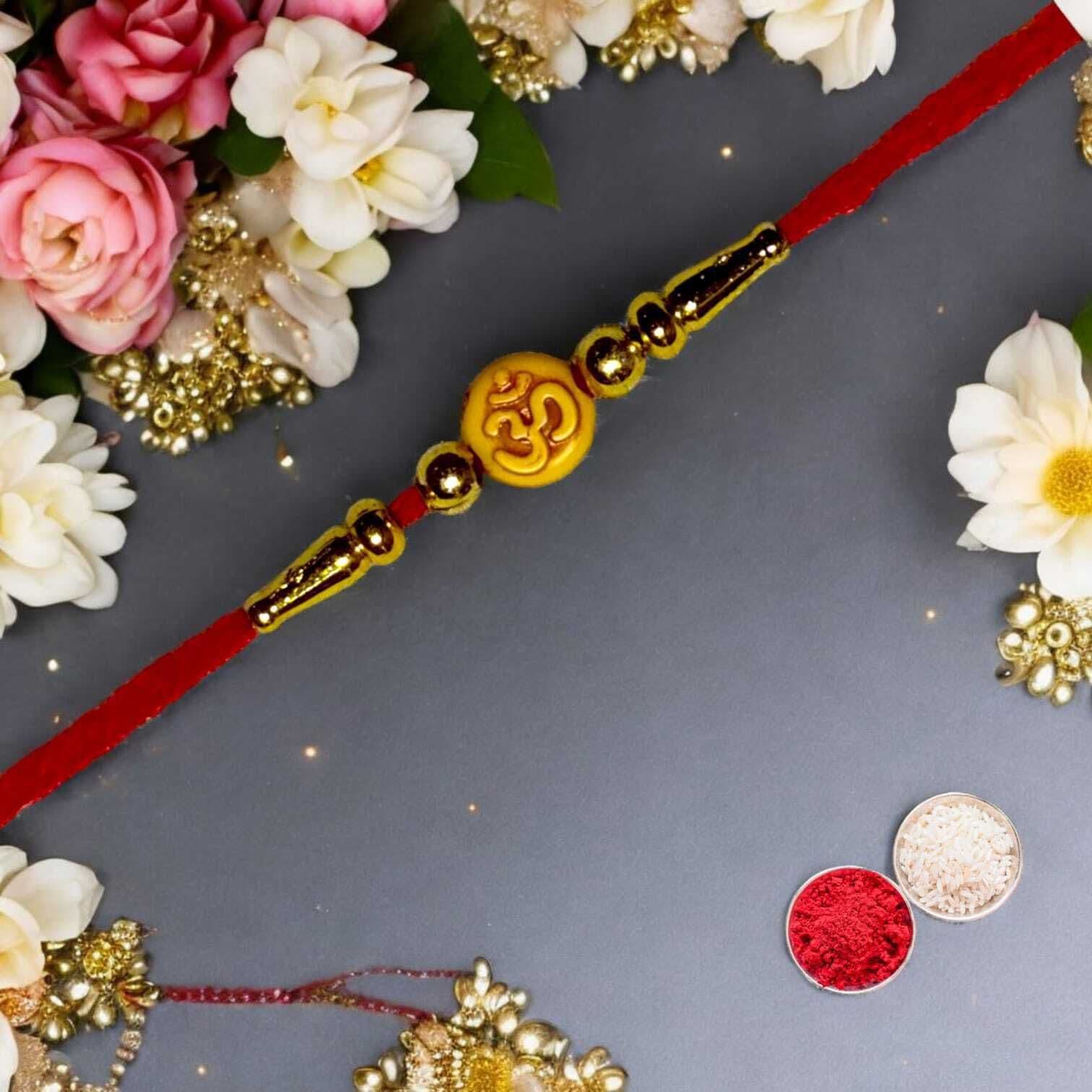 SUNINOW Religious OM-06-SB Assorted Rakhi  Set (1 rakhi)