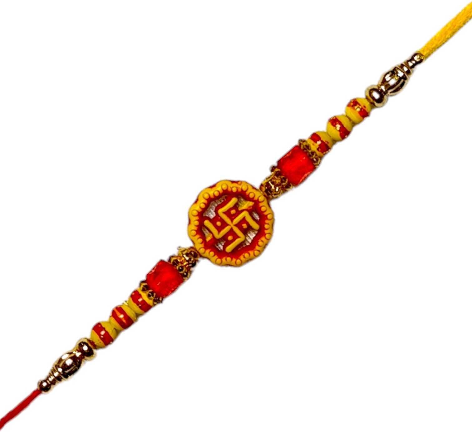 SUNINOW Religious SWASTIK-MB-04 Assorted Rakhi  Set (1 rakhi)