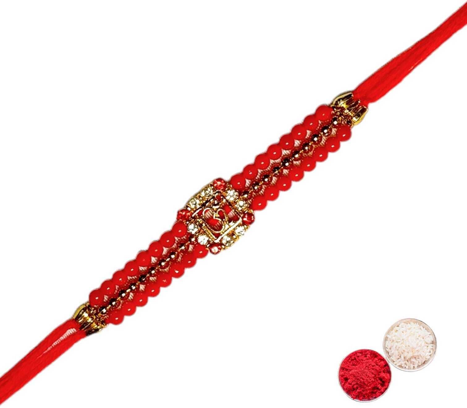 SUNINOW Bracelet OM-RED-01 Assorted Rakhi  Set (1 rakhi)