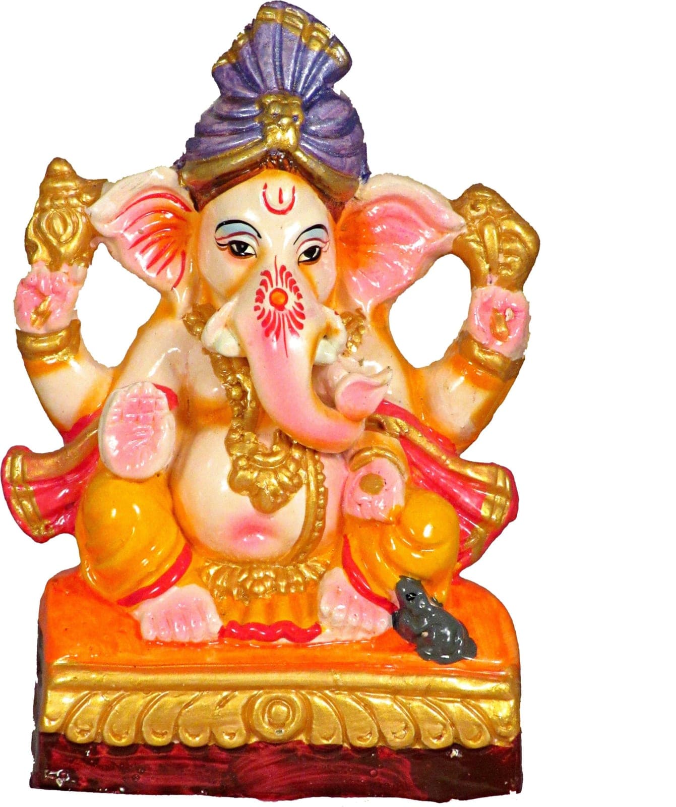 Suninow Eco Friendly Clay Ganesh Idol for Ganesh Chaturthi – 8.7 Inch (9cm Deep)
