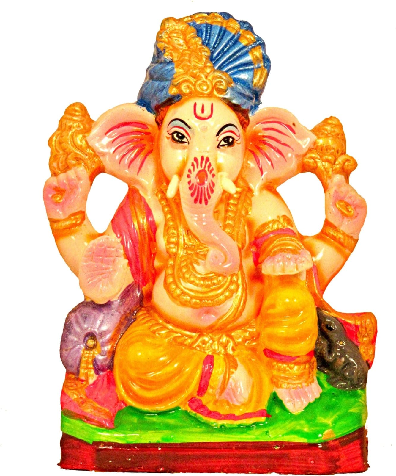 Suninow Eco Friendly Clay Ganesh Idol for Ganesh Chaturthi – 7.5 Inch (8cm Deep)