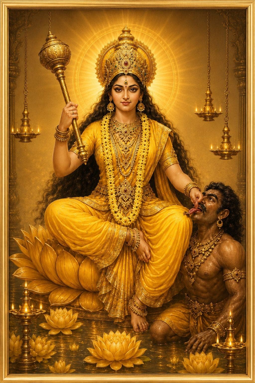 Maa Baglamukhi Religious Frame (33 cm x 24 cm) — 22x17 cm
