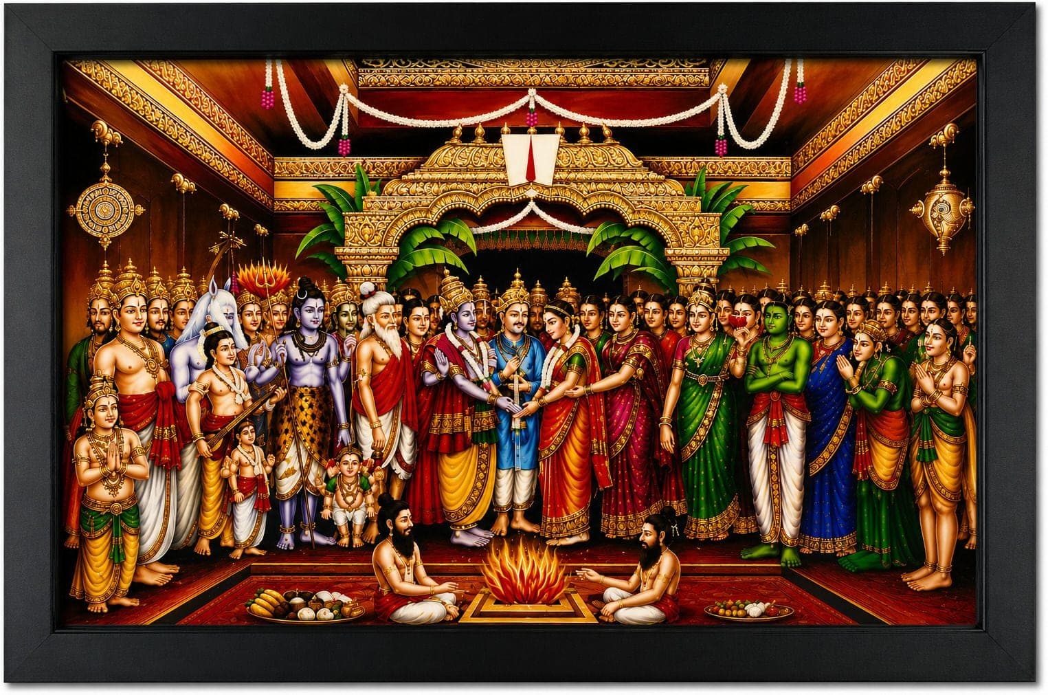 Shri Ram Sita Vivah Wall Photo Frame | Ram Darbar Wedding Ceremony — 24x19 cm