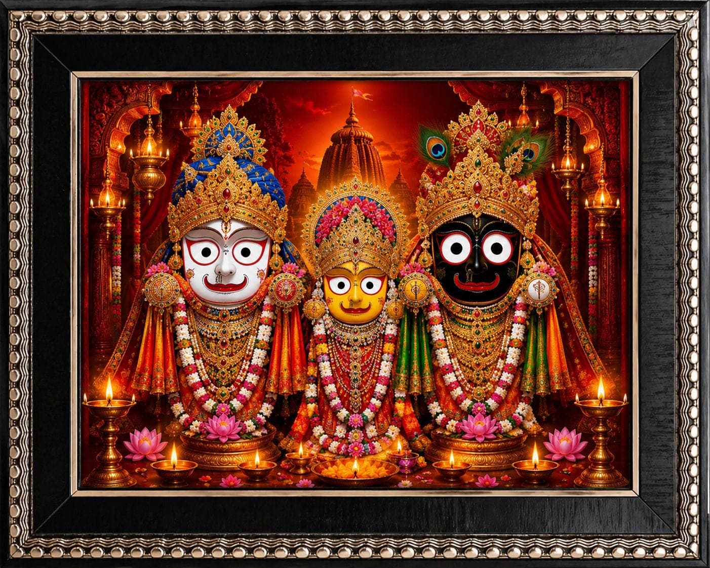 Jagannath Balabhadra Subhadra Wall Photo Frame — 24x19 cm