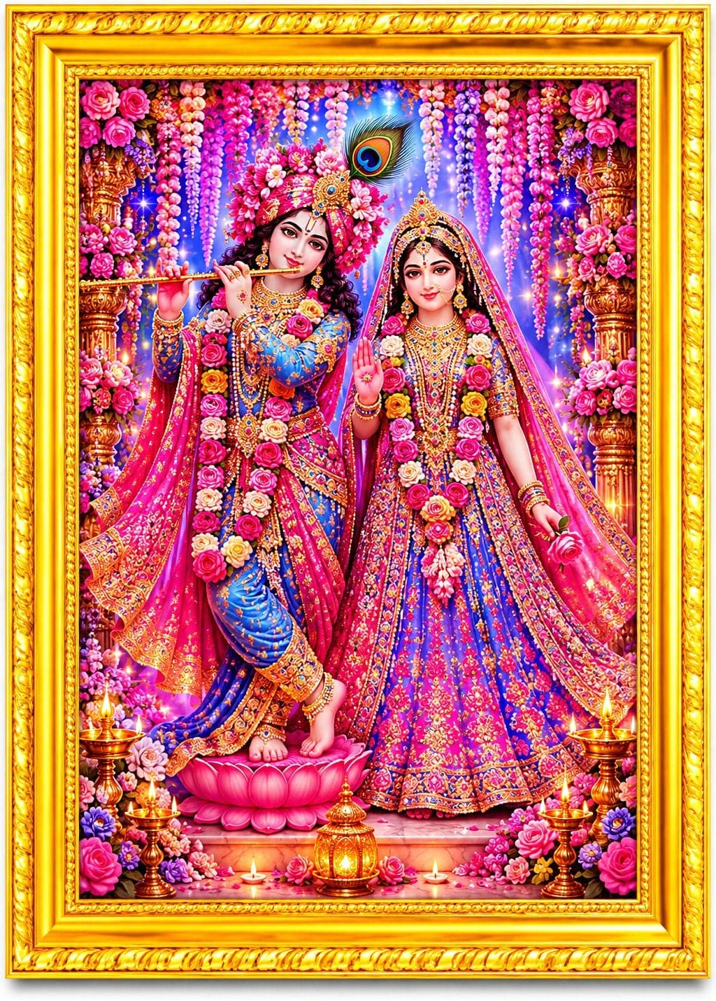 Radha Krishna MDF Sublimation Photo Frame for Wall Decoration — 24x19 cm