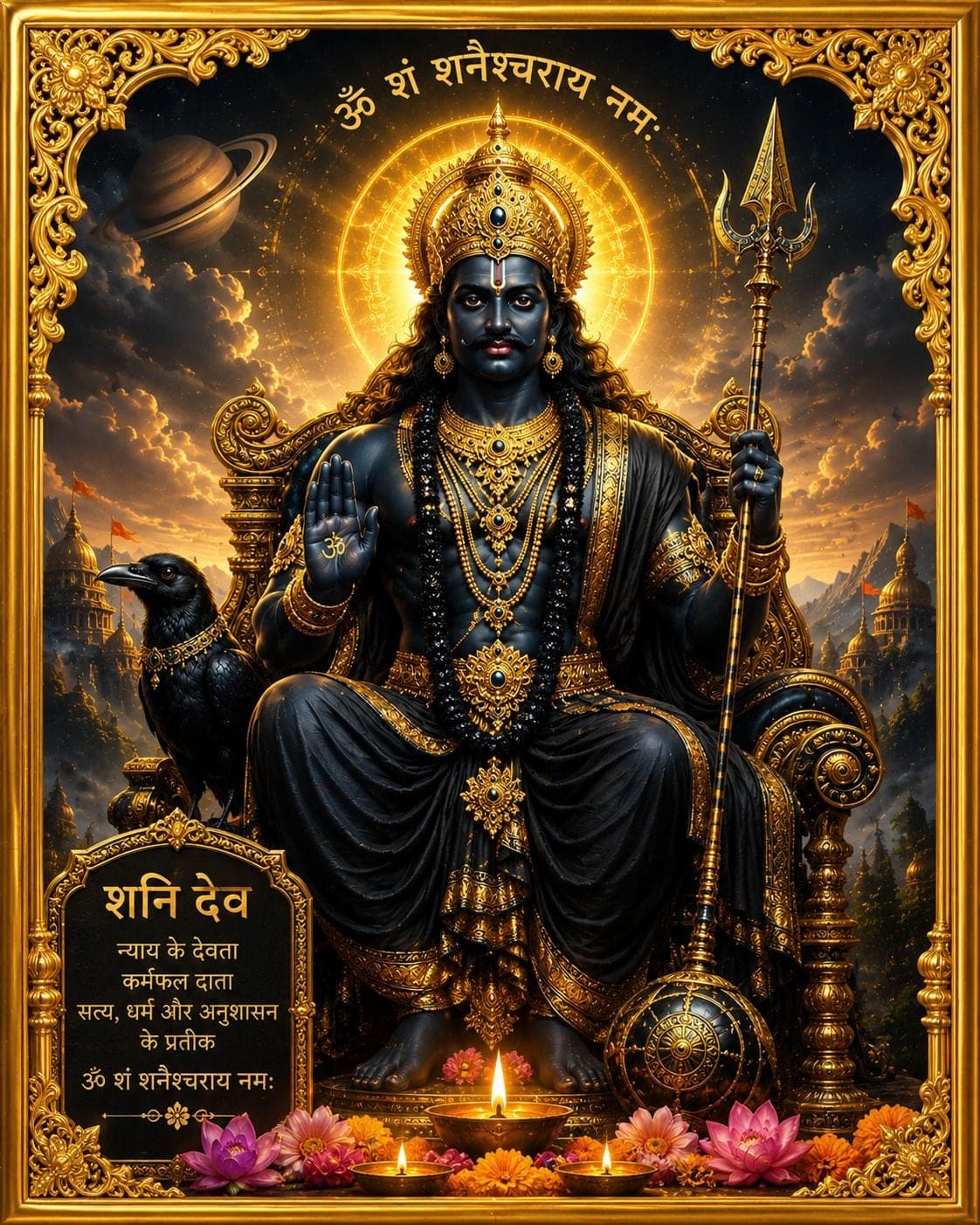 Shani Dev Wall Photo Frame — 24x19 cm