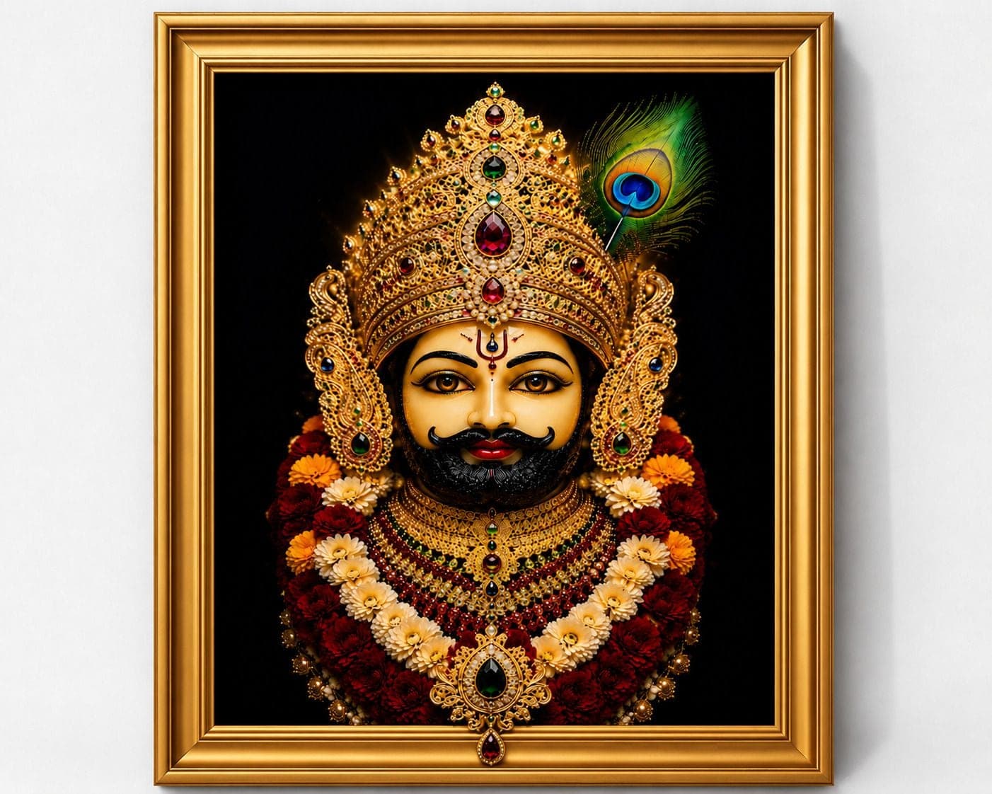 Shyam Baba MDF Sublimation Photo Frame 8x6 Inch with Golden Frame — 24x19 cm (2)