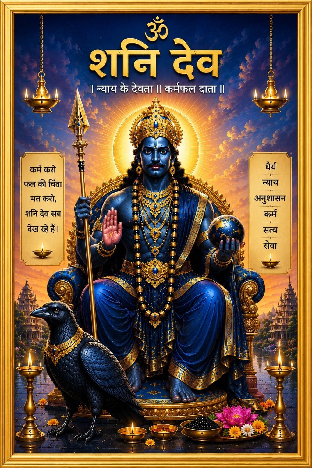 Shani Dev Wall Photo Frame — 24x19 cm (2)