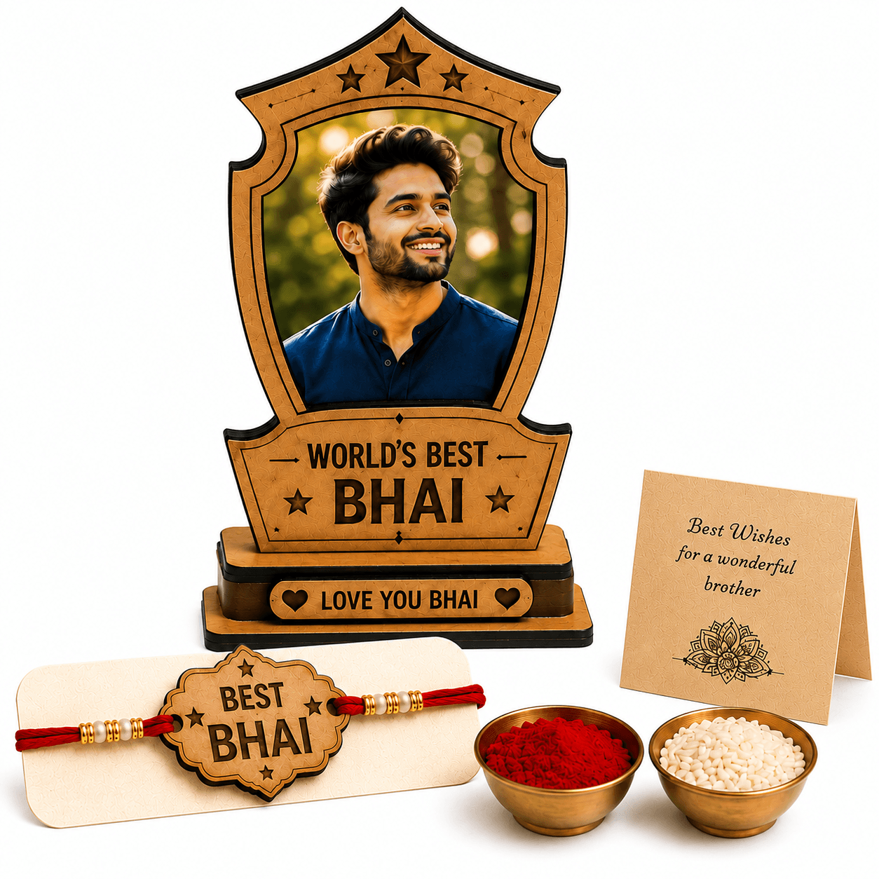 Designer rakhi-customisation Assorted Trophy , Rakhi Set by SUNINOW