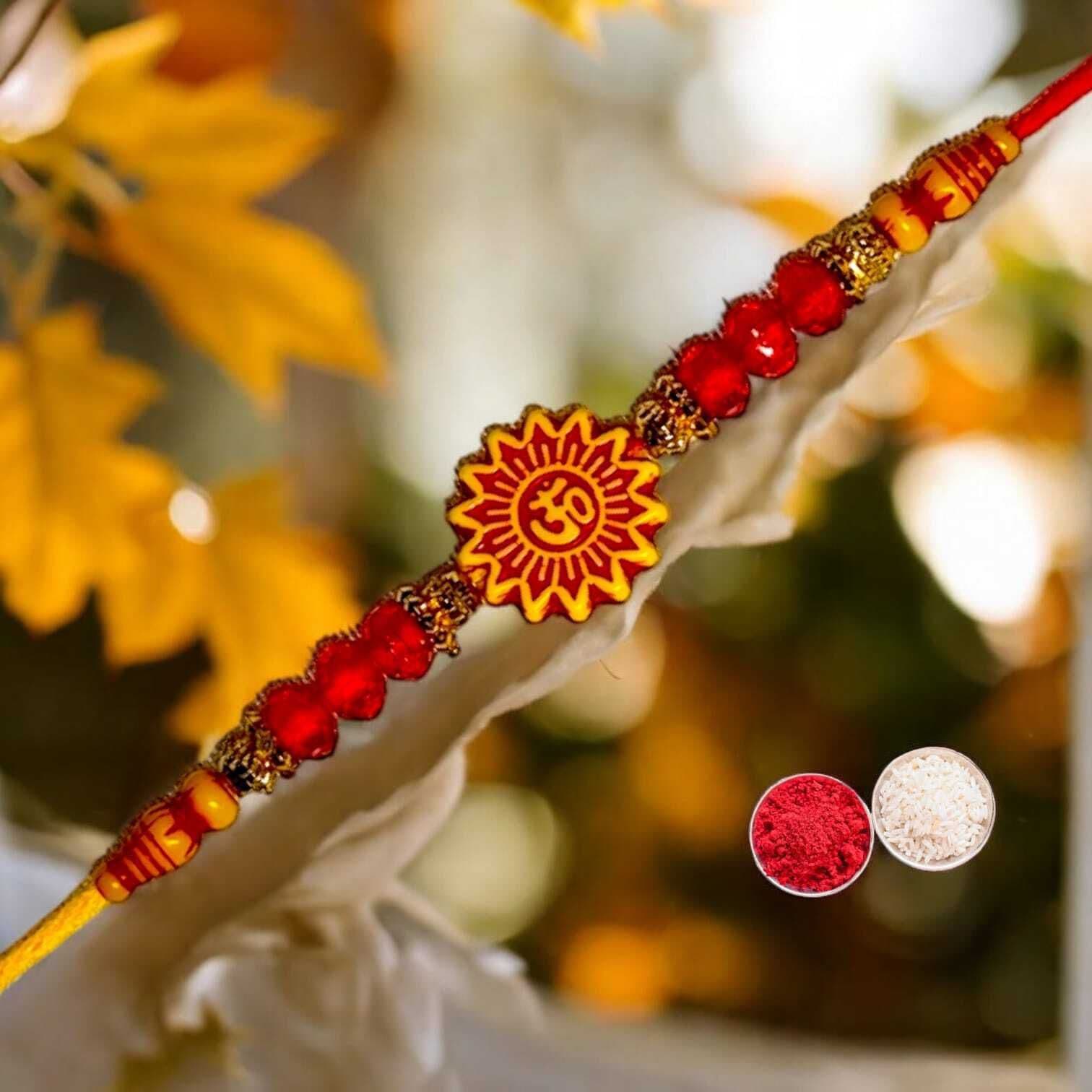 SUNINOW Religious OM-04-MB Assorted Rakhi Set (1 rakhi)