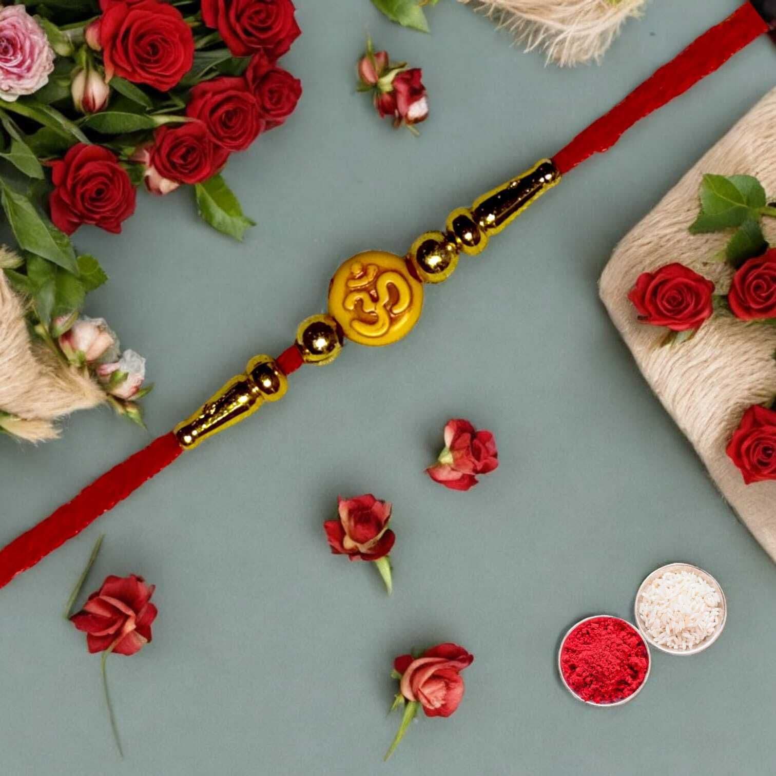 SUNINOW Religious OM-06-SB Assorted Rakhi Set (1 rakhi)