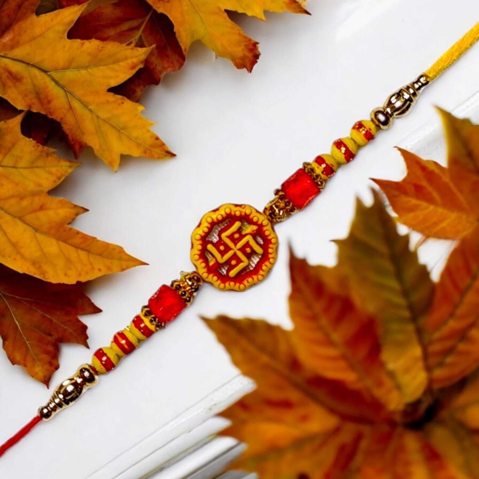 SUNINOW Religious SWASTIK-MB-04 Assorted Rakhi Set (1 rakhi)