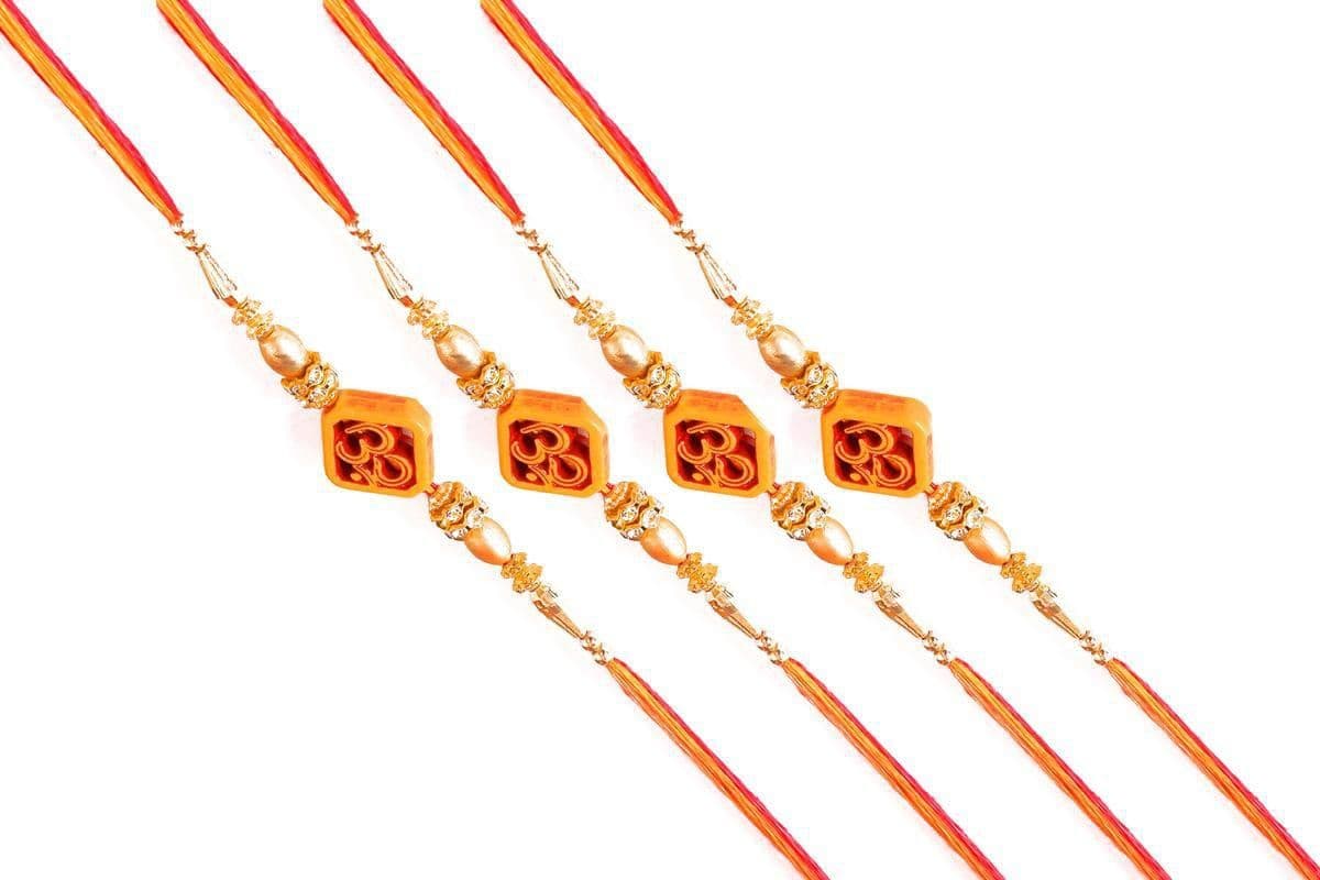 SUNINOW Thread ODPSST7054 Pearl Rakhi Set (PACK OF 4)