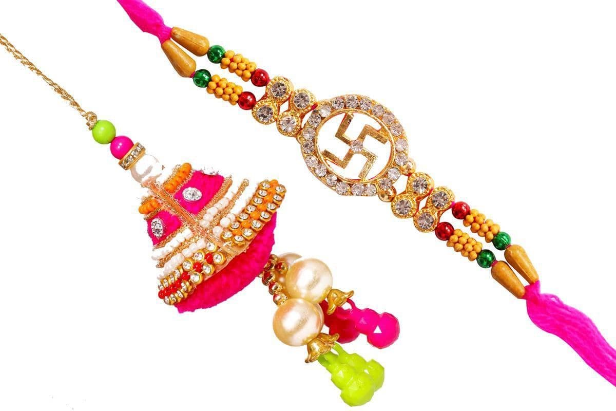 SUNINOW Bhaiya Bhabhi PREMIUM009 Assorted Rakhi Set (2 RAKHI SET)