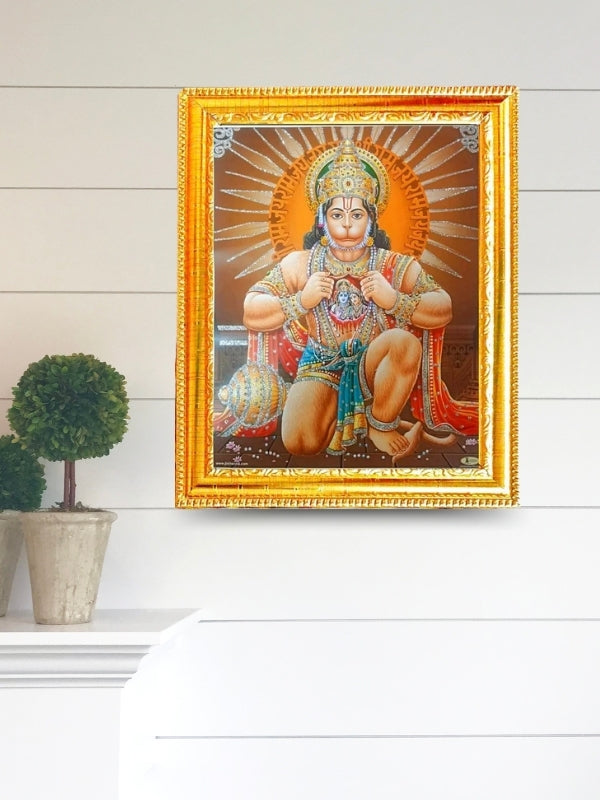 SUNINOW Hanuman photo frame ( 29 x 23 cm ) Religious Frame ()