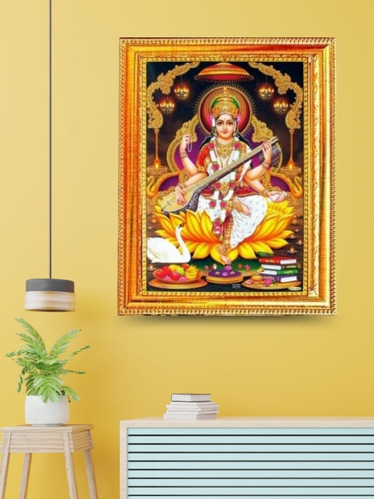 SUNINOW Saraswati Photo Frame ( 20 x 15 CM ) Religious Frame ()