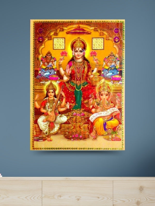 Photo & Frame Laxmi Ganesh Saraswati Kuber