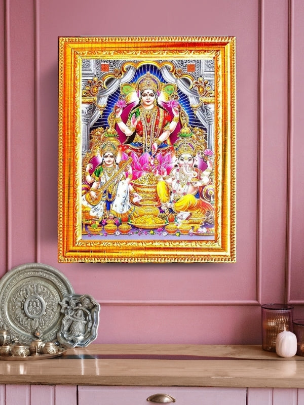 Photo & Frame Laxmi Ganesh Saraswati   | Hindu Deity