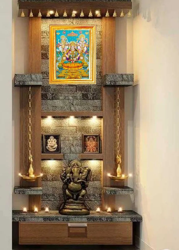 SUNINOW 3d laxmi ganesh saraswati Religious Frame ()