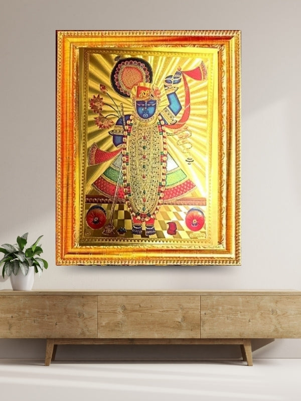 Photo & Frame SUNINOW Gold foil embossed lord Shreenathji   ( 33 x 24 cm )