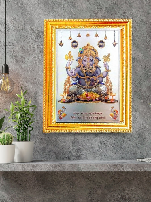 Photo & Frame SUNINOW Gold foil embossed Ganesh   ( 33 x 24 cm )