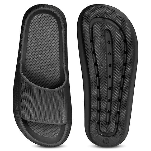 Athloes Men Slides Black (Pack of 2)