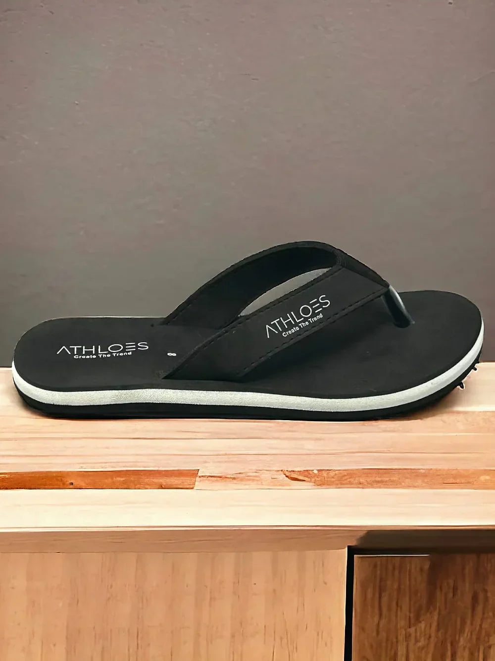 Athloes Men Slipper Flip Flop - Black