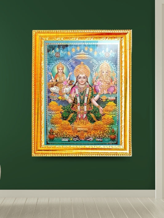 SUNINOW 3d laxmi ganesh saraswati Religious Frame ()